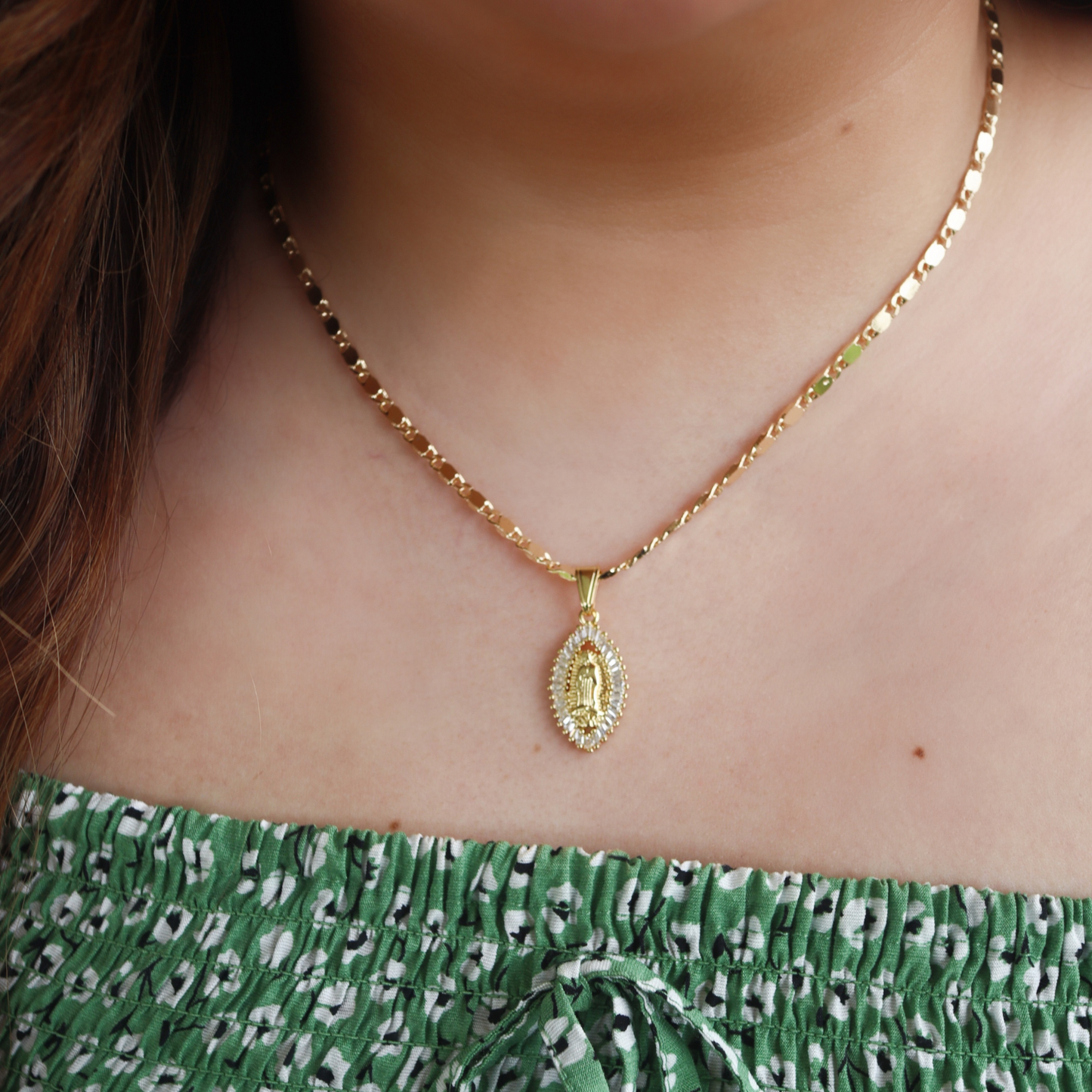 Lupe Virgin Mary Pendant Necklace