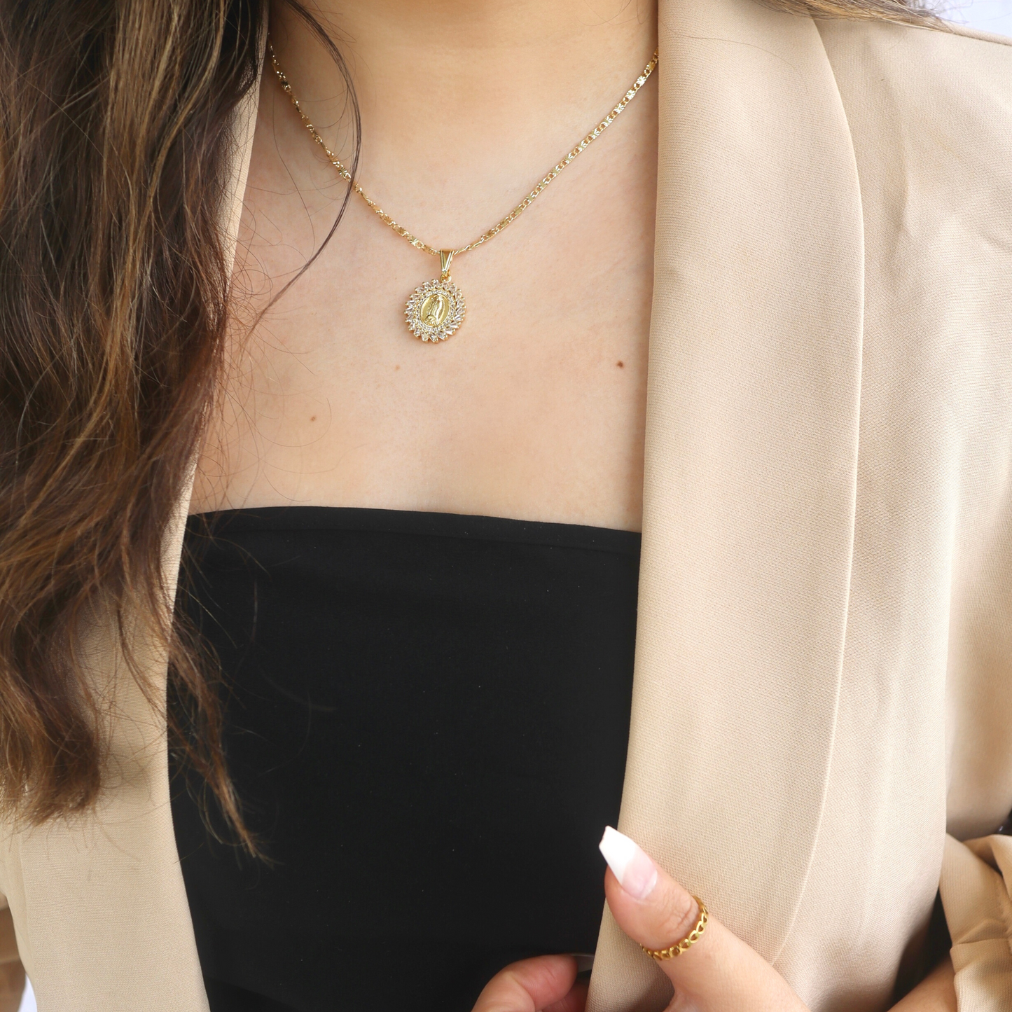Elizabeth Virgin Mary Pendant Necklace