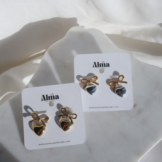 Alma Heart Bow earrings