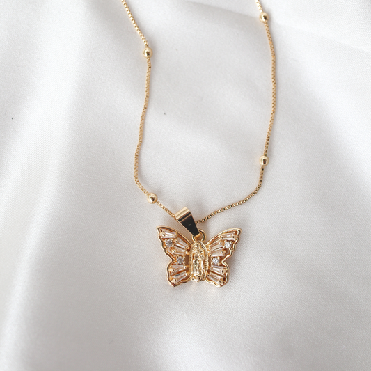 Mariposa Virgin Mary Necklace